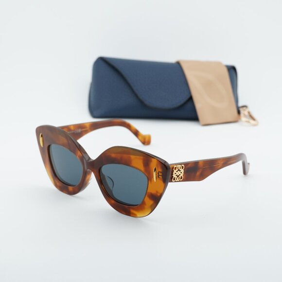 Loewe LW40127F 53V Cat Eye Sunglasses – Shiny Havana\\Blue main image 5